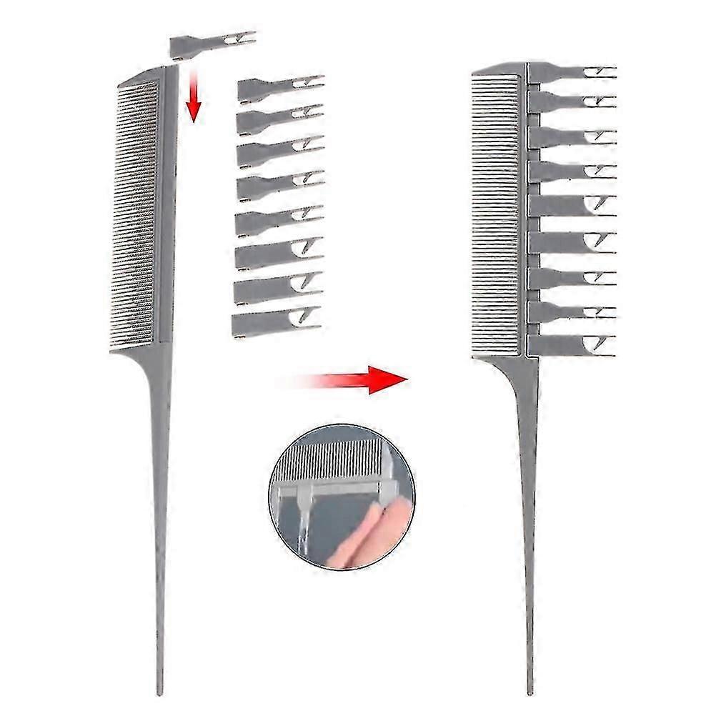 Adjustable Sectioning Highlight Comb Professional 2 Side Hair Dyeing Comb Weaving Cutting Brush Salon Hair Coloring Styling Tool