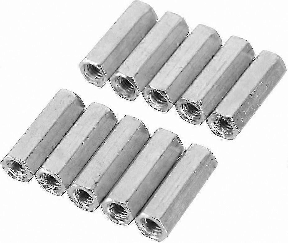 Metric Carbon Steel Hex Nut Coupler Set, 10-Piece Threaded Connector Kit with Length Details