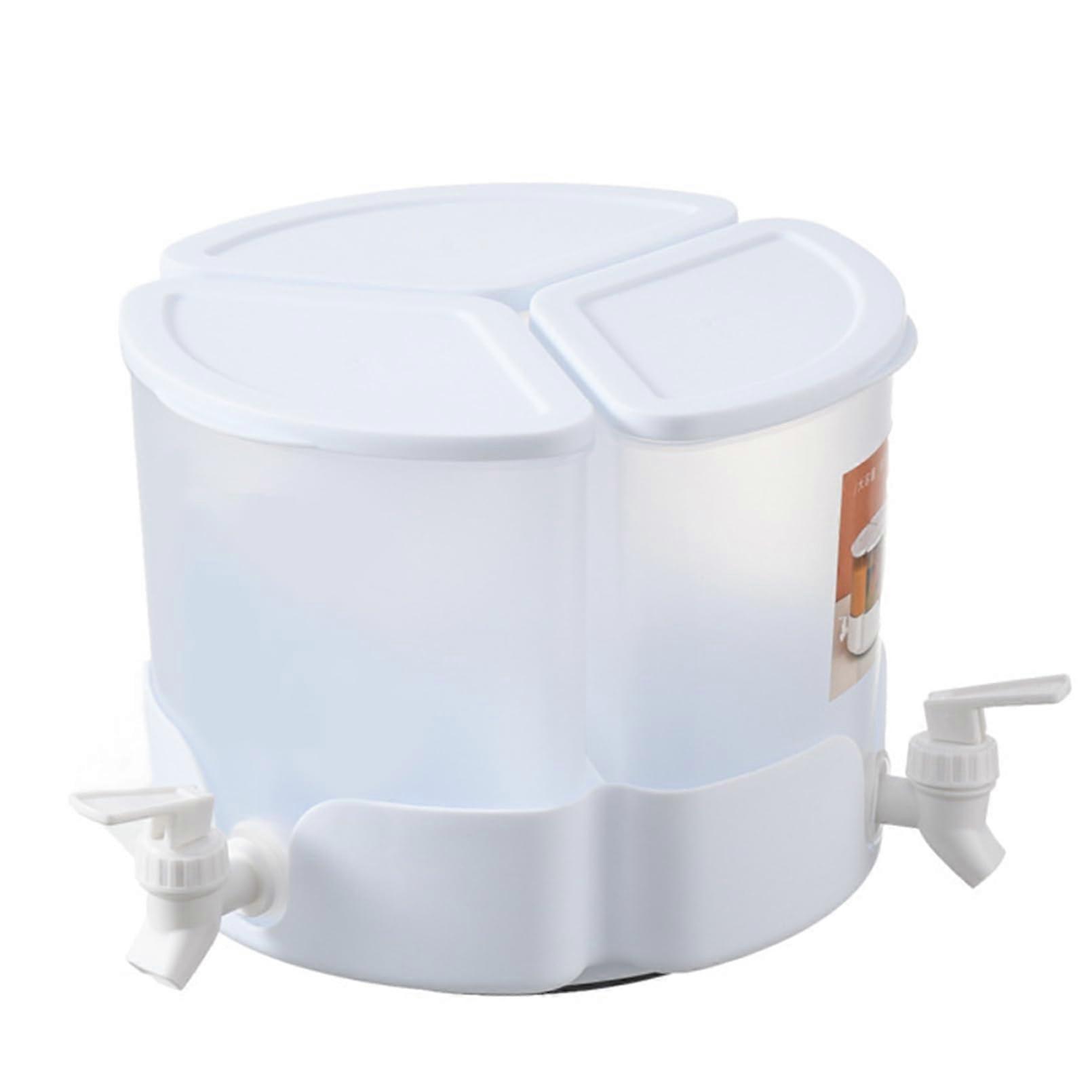 5.2-Liter Plastic Drink Dispenser with 360° Rotating Base and 3 Taps for Refreshing Beverages