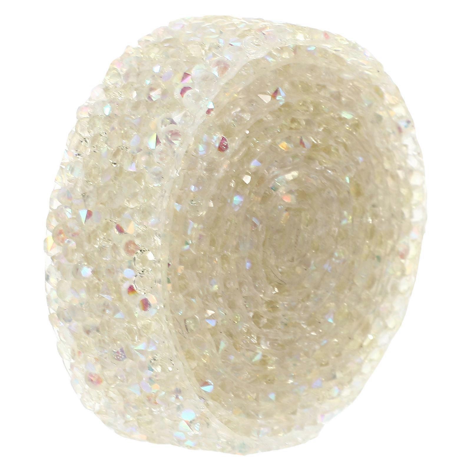 Rhinestone Ribbon Self Adhesive for DIY Crafts in Beige Color Resin Material 1 Roll