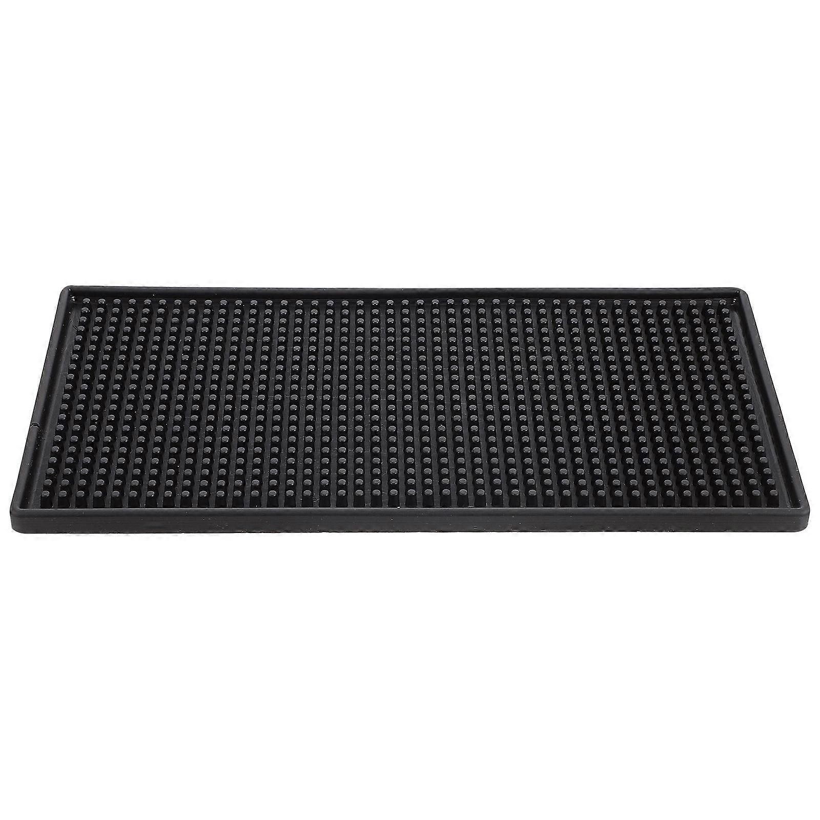 Frost Resistant Rectangle-Shaped Silicone Cup Mat in Black Color Designed for General Users in Home and Settings with Non-Slip Functionality 1Pcs