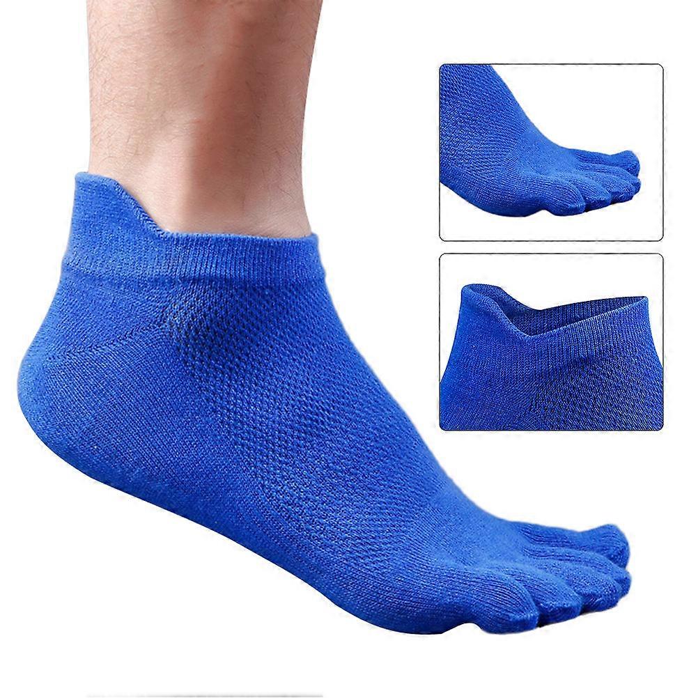 Blue Finger Socks for Men Running Lightweight Breathable Moisture Wicking