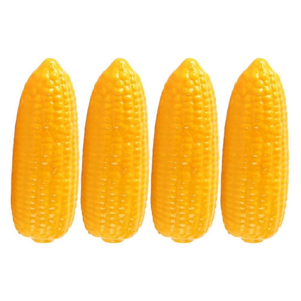 4pcs Artificial Corn Decor Lightweight, Lifelike Faux Corn Models for Farmhouse, Restaurant, Photography, Display & Teaching Props Fade Resistant