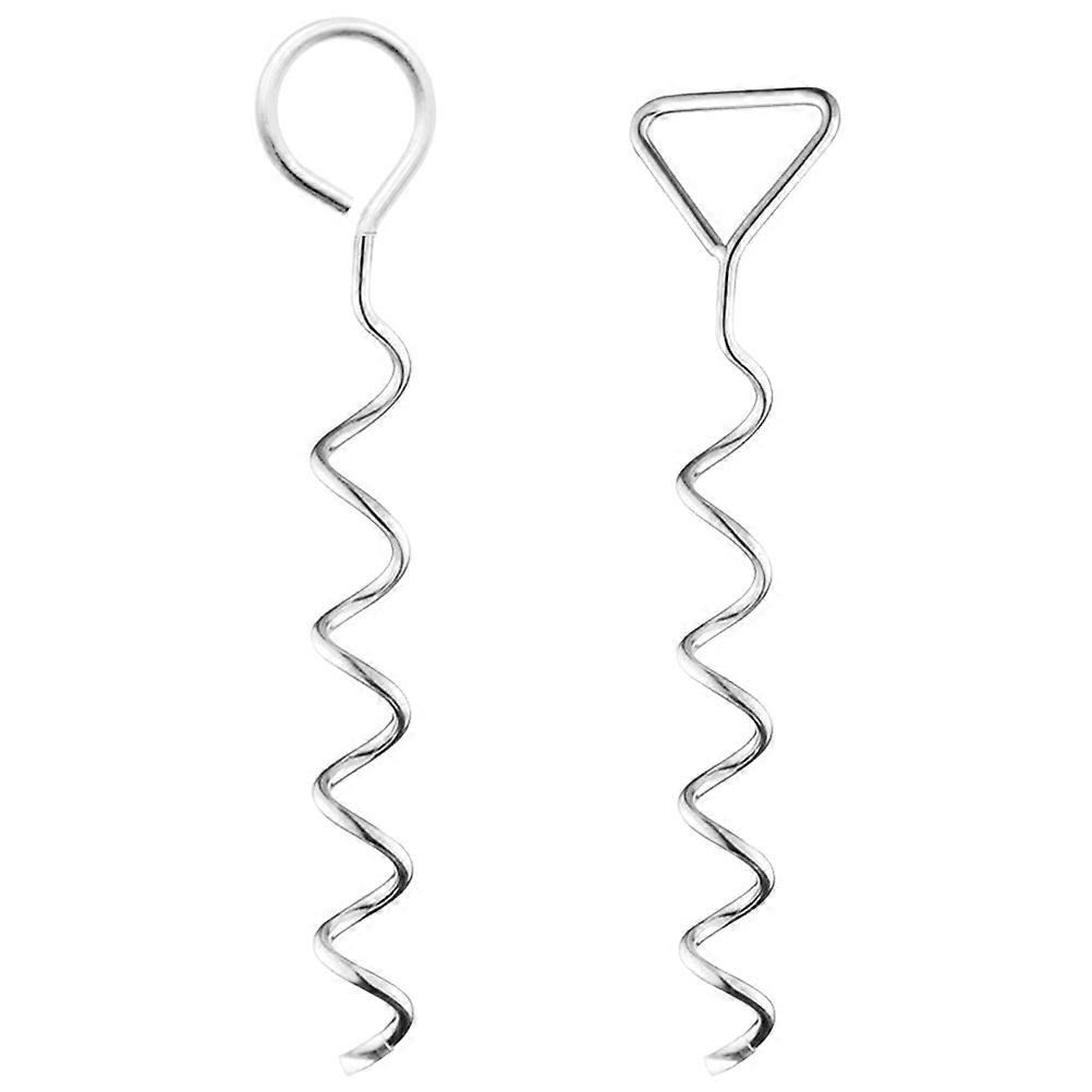 Dog Round Anchor Spiral Shaped Stake Portable Ground Anchor For Camping Gardening 30.5x5.5cm Sturdy Iron 2Pack