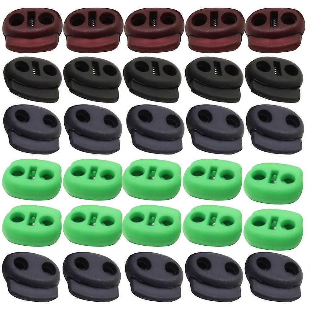40Pcs Colorful Spring Cord Locks For Tactical Backpacks Collars And Belts Durable Outdoors Survival