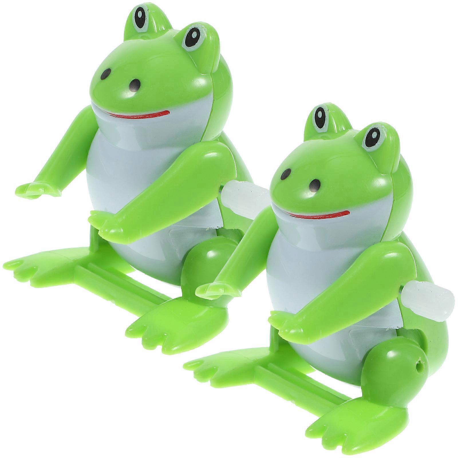 2pcs Wind Up Frog for Abs Clockwork Jumping Toy, Educational Spring Powered Cartoon Fun Gift for Kids