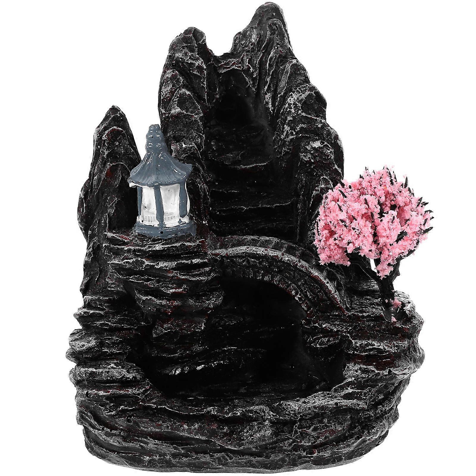 Vintage Backflow Incense Burner Resin Tabletop Censer with Waterfall Effect