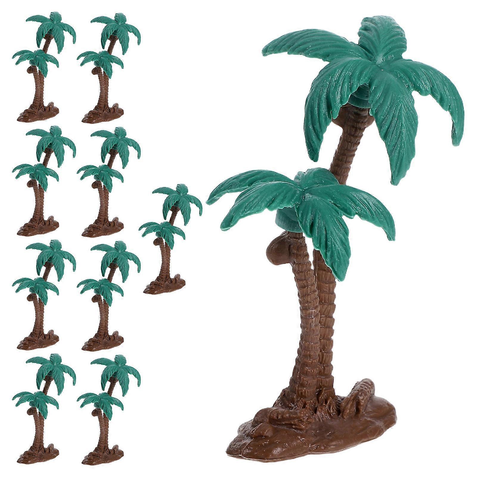 Coconut Palm Tree Model 10Pcs Perfect For Summer Party Decor Realistic Miniature Trees For DIY Landscapes