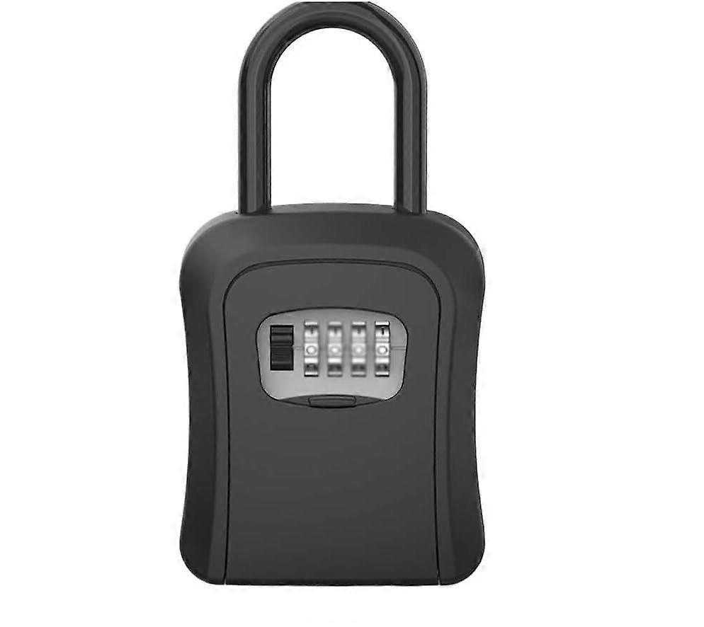 Wallmounted key safe with removable shackle, for home, factory, key storage (Black)