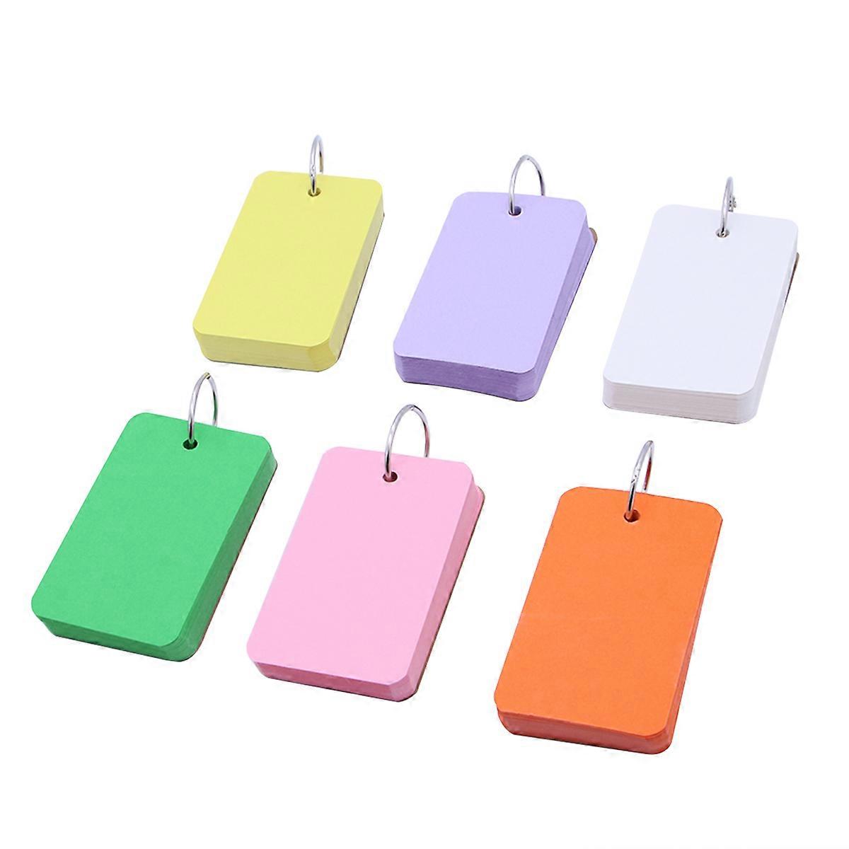 Portable Blank Flash Cards with Binder Ring Design Assorted Color Small Size Easy to Use for Noting