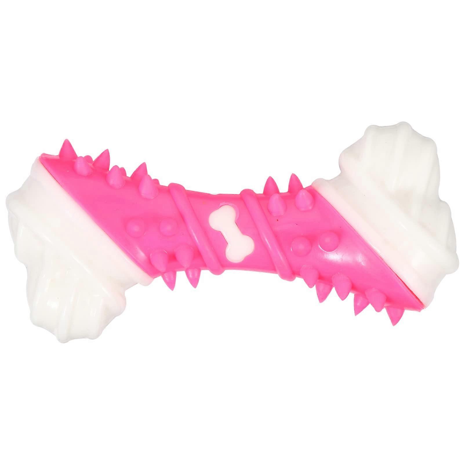 Pet Molar Training Toy for Dogs - Interactive Chew Bone for Teething, Boredom, and Weight Management, 12X5CM Pink, Safe Material