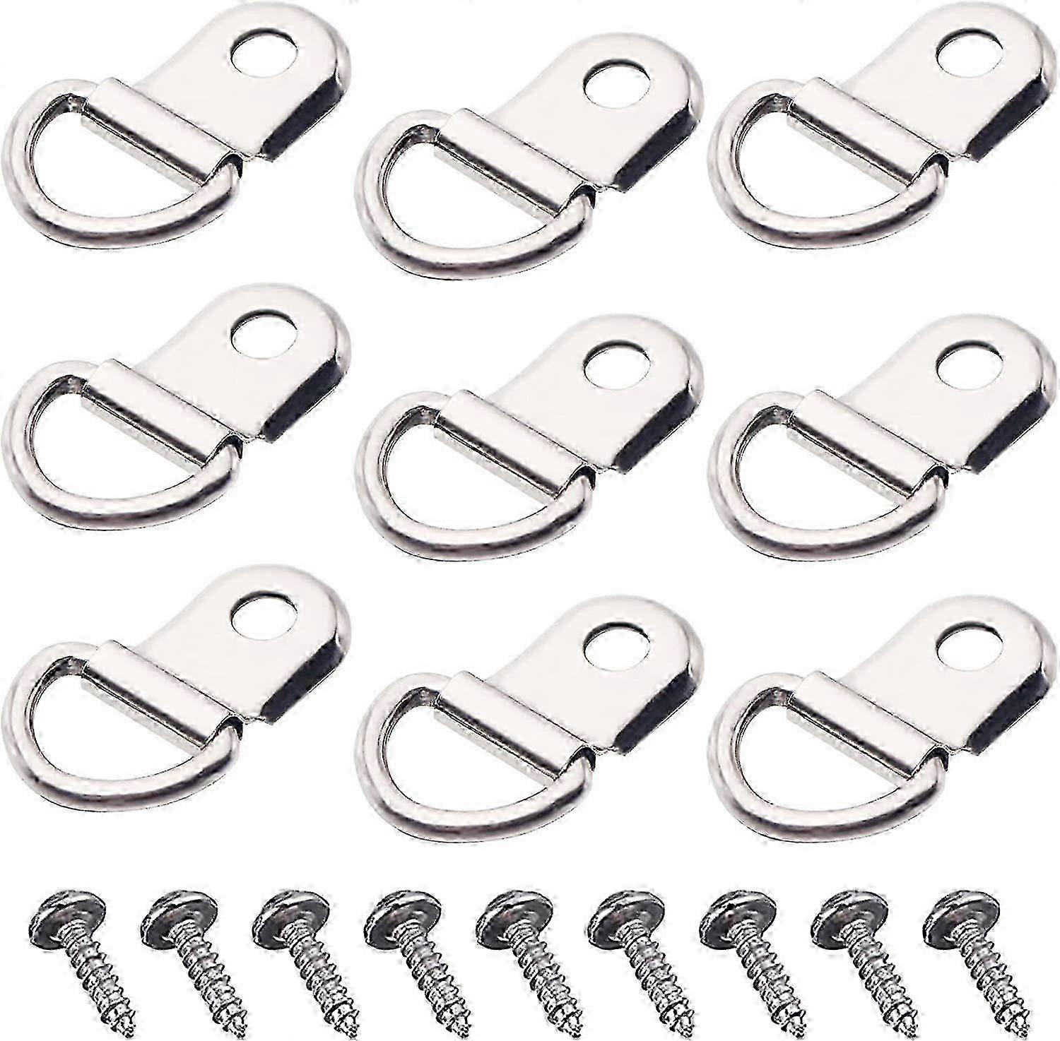 Heavy Duty D Ring Picture Hooks with Screws, Single Hole D Type, 100pcs