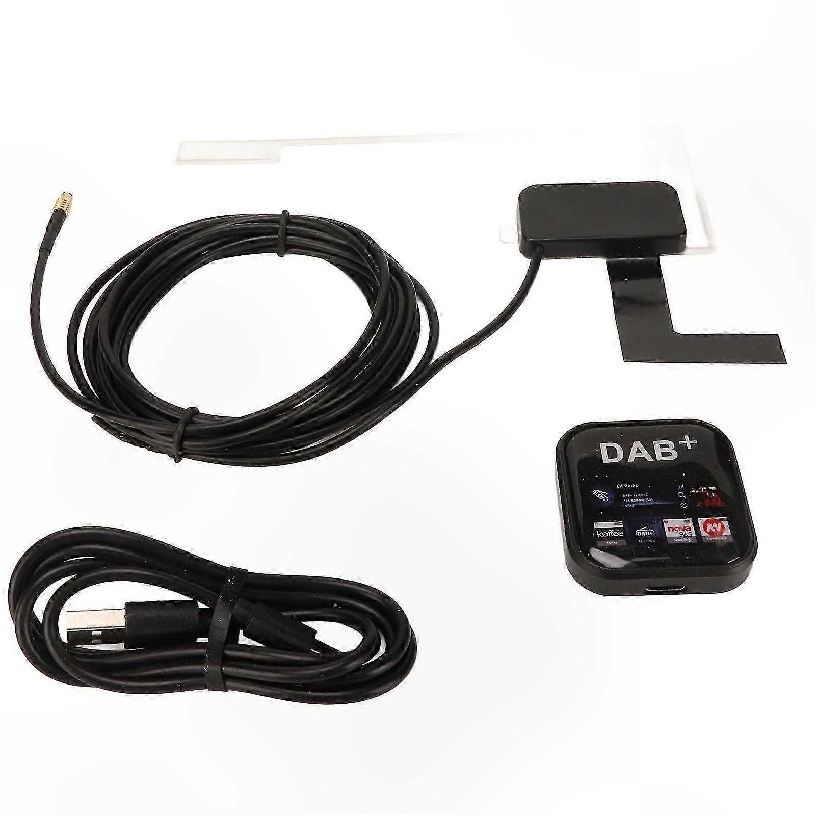 Portable Digital Radio Receiver Adapter with Antenna, USB Powered DAB DAB+ for Android Devices