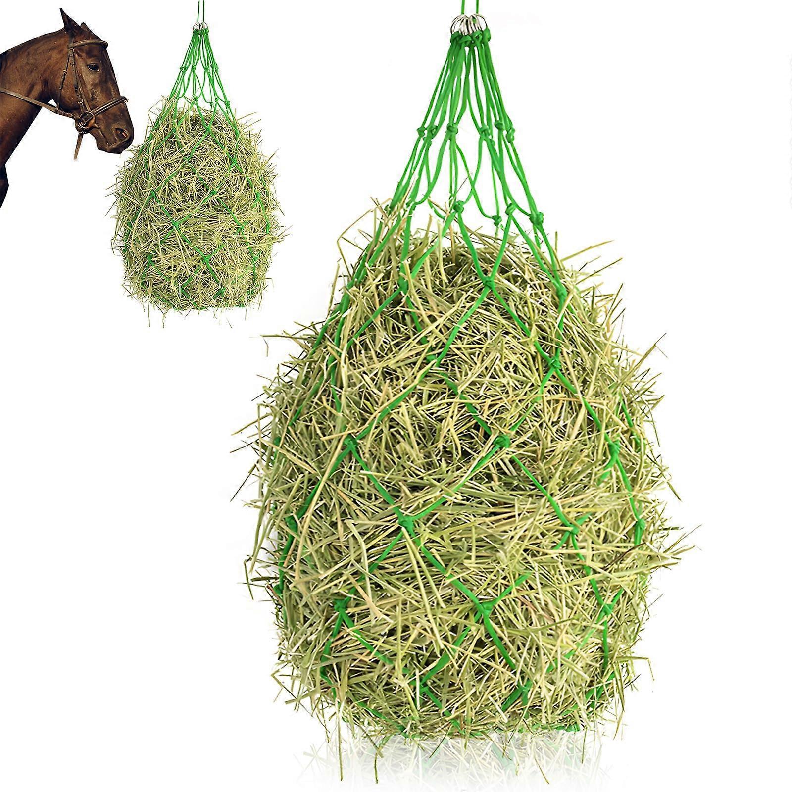 Hay Net for Horses - Large Horse Slow Feed Net Bag - Durable Green Feeding Net for Healthy Eating