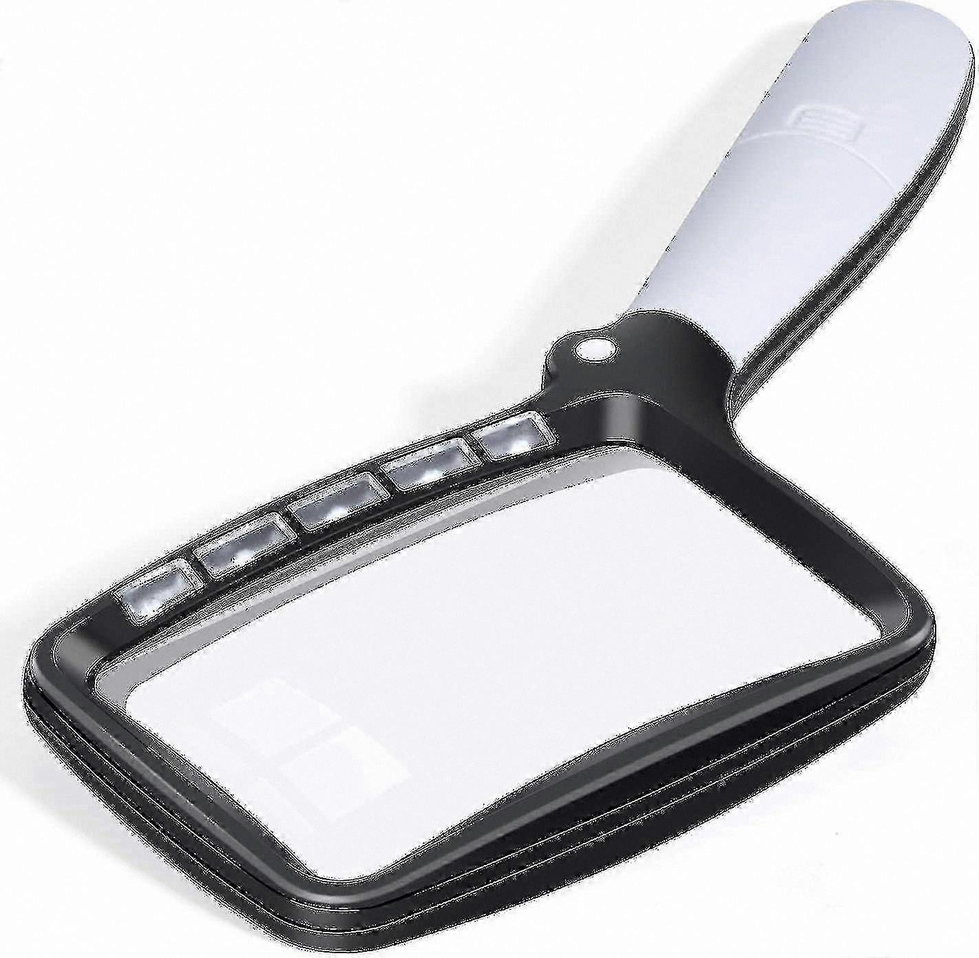 LED Lighted Rectangular Magnifier with 2x Zoom and Adjustable Brightness for Reading and Hobby Use