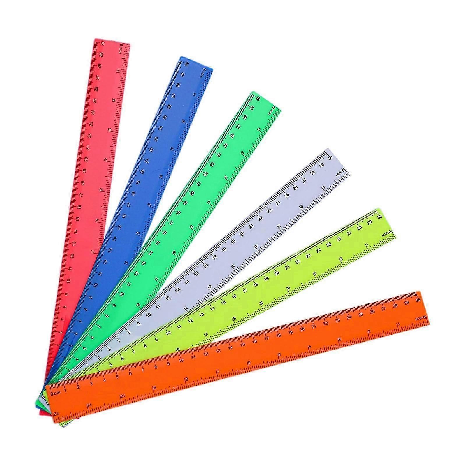 6 x 30.5 cm clear rulers, mathematical measuring tool for students, teachers, drawing, drafting