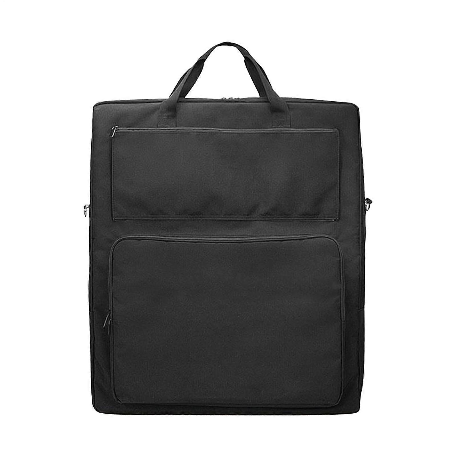 Solar Panel Storage Bag, Double Layer, Padded Waterproof Organiser, Multi Pockets, Shoulder Strap, Black