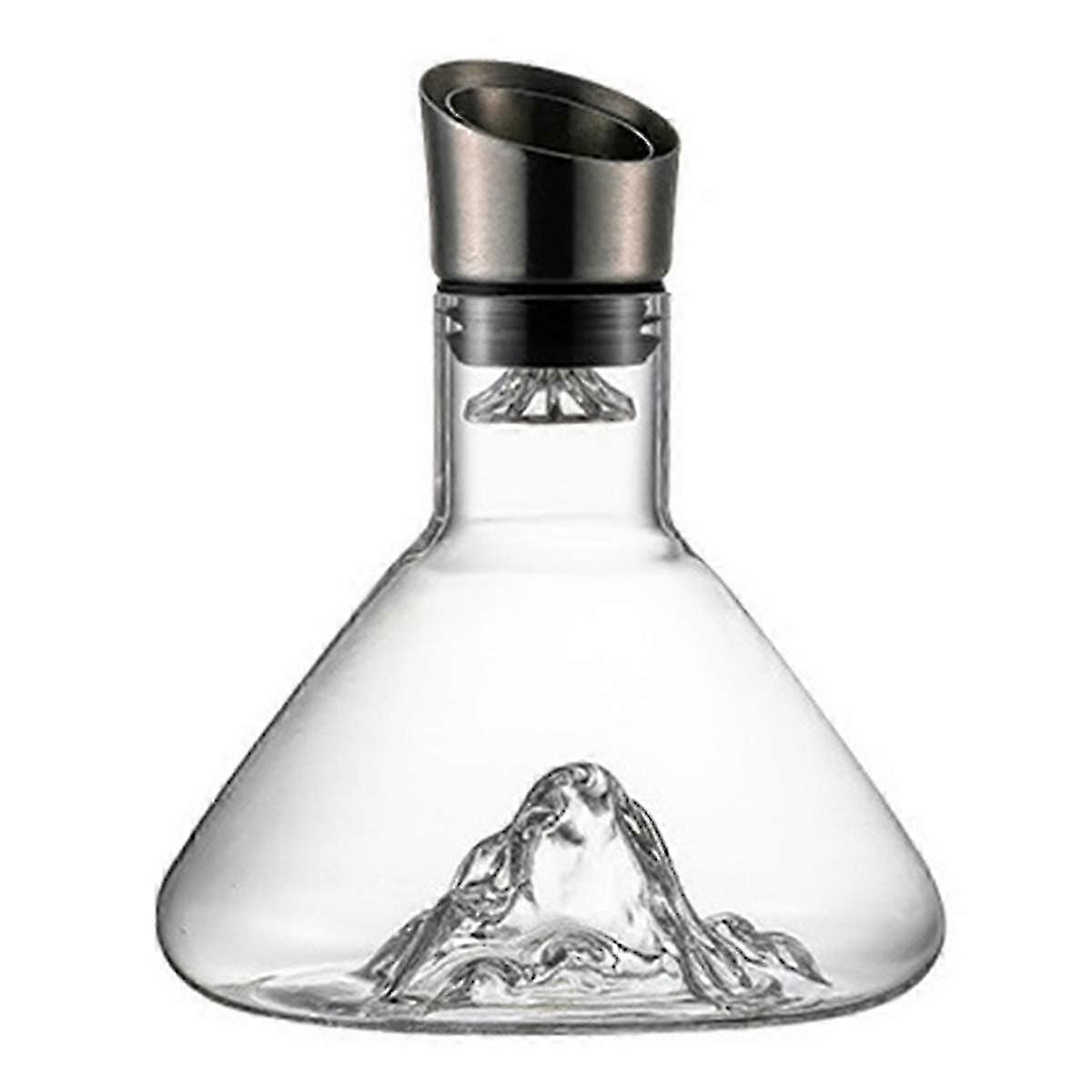Crystal Clear Wine Decanter with Aerator and Built-in Dispenser for Red Wine - Elegant Glass Carafe