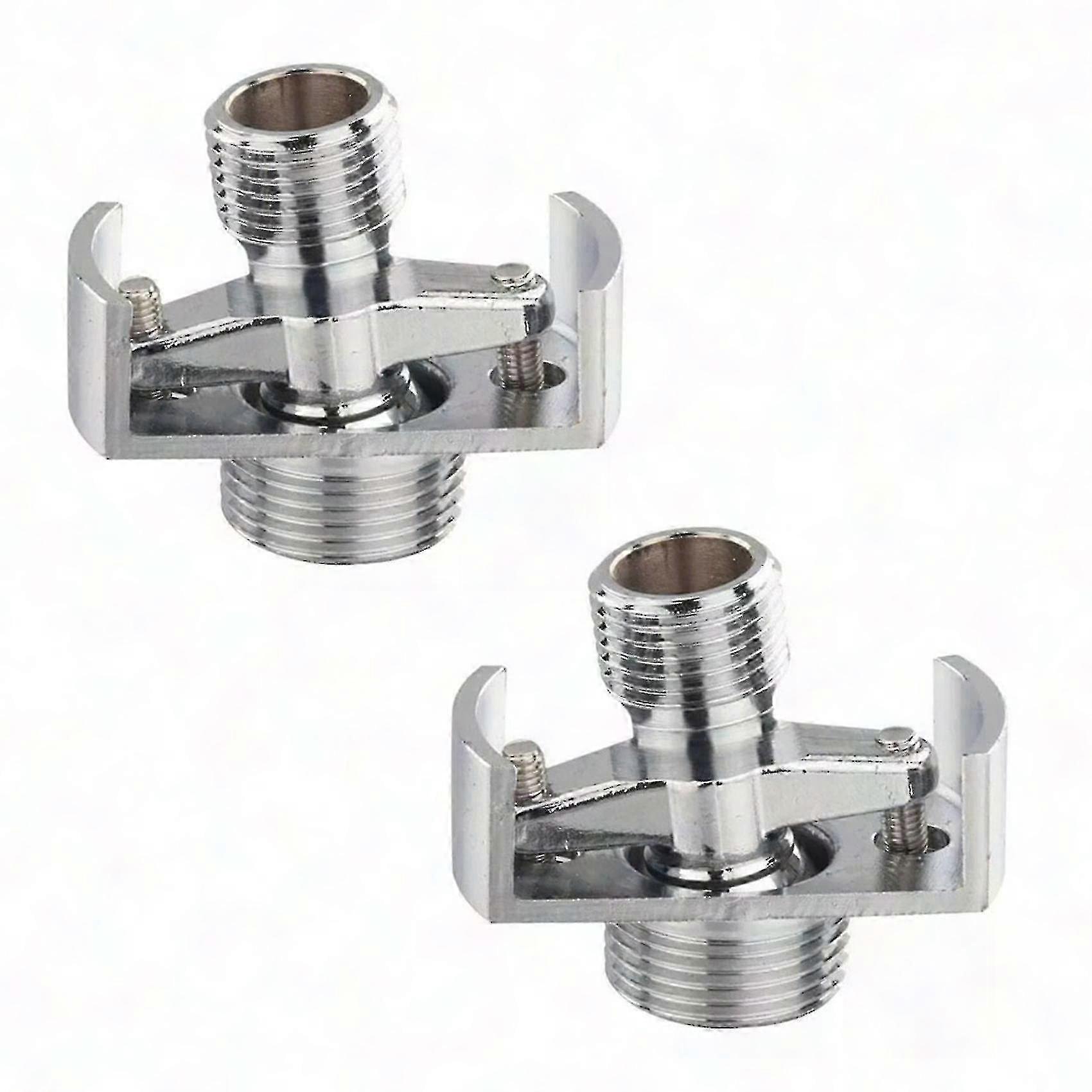 2x Adjustable Angle Copper Shower Head Intake Pipe, Angled Curved Foot Eccentric Screw Corner Fitting