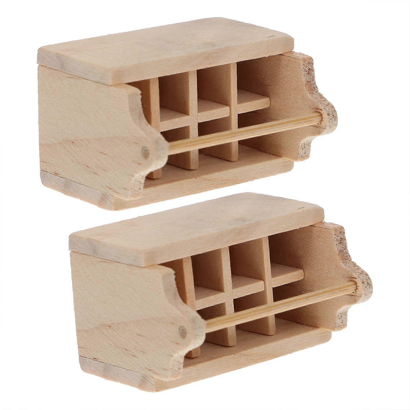 Creative Miniature Toolbox Model Decor Durable Plastic Chocolate Color 2pcs