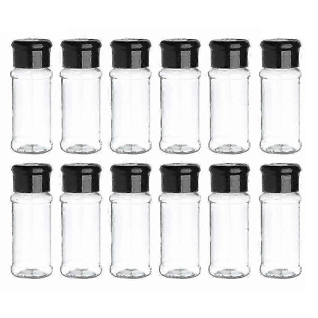 12 Pack Plastic Spice Jars With Lid, 100ml Spice Storage Container ...