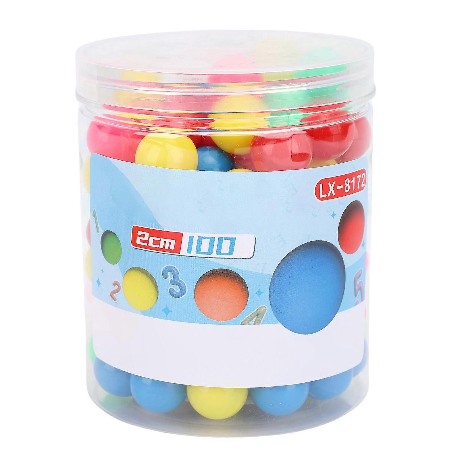 100PCS Game Replacement Marbles Multifunctional 20mm Plastic Hollow Colorful Counting Balls with Storage Box for Teaching
