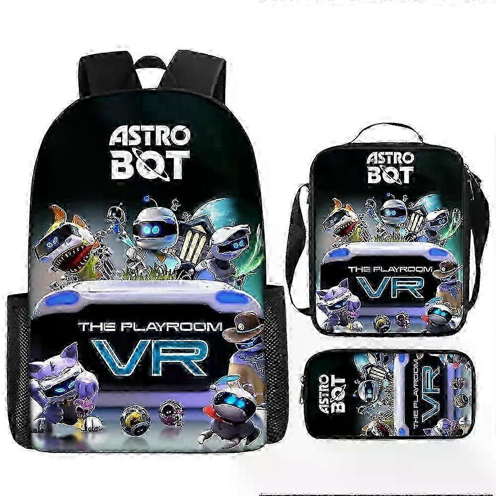 Astro Bot Themed School Backpack for Students with Pen Holder and Shoulder Strap