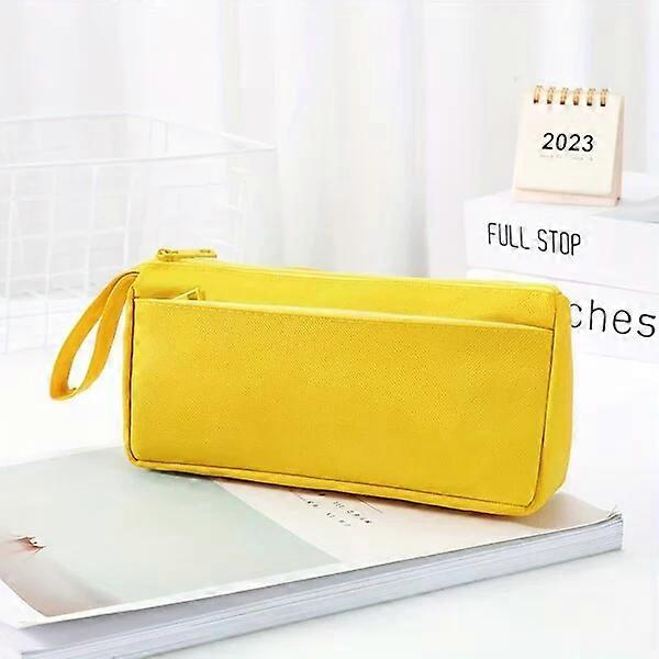 Double-layer stationery storage box with zipper opening and efficient space utilization