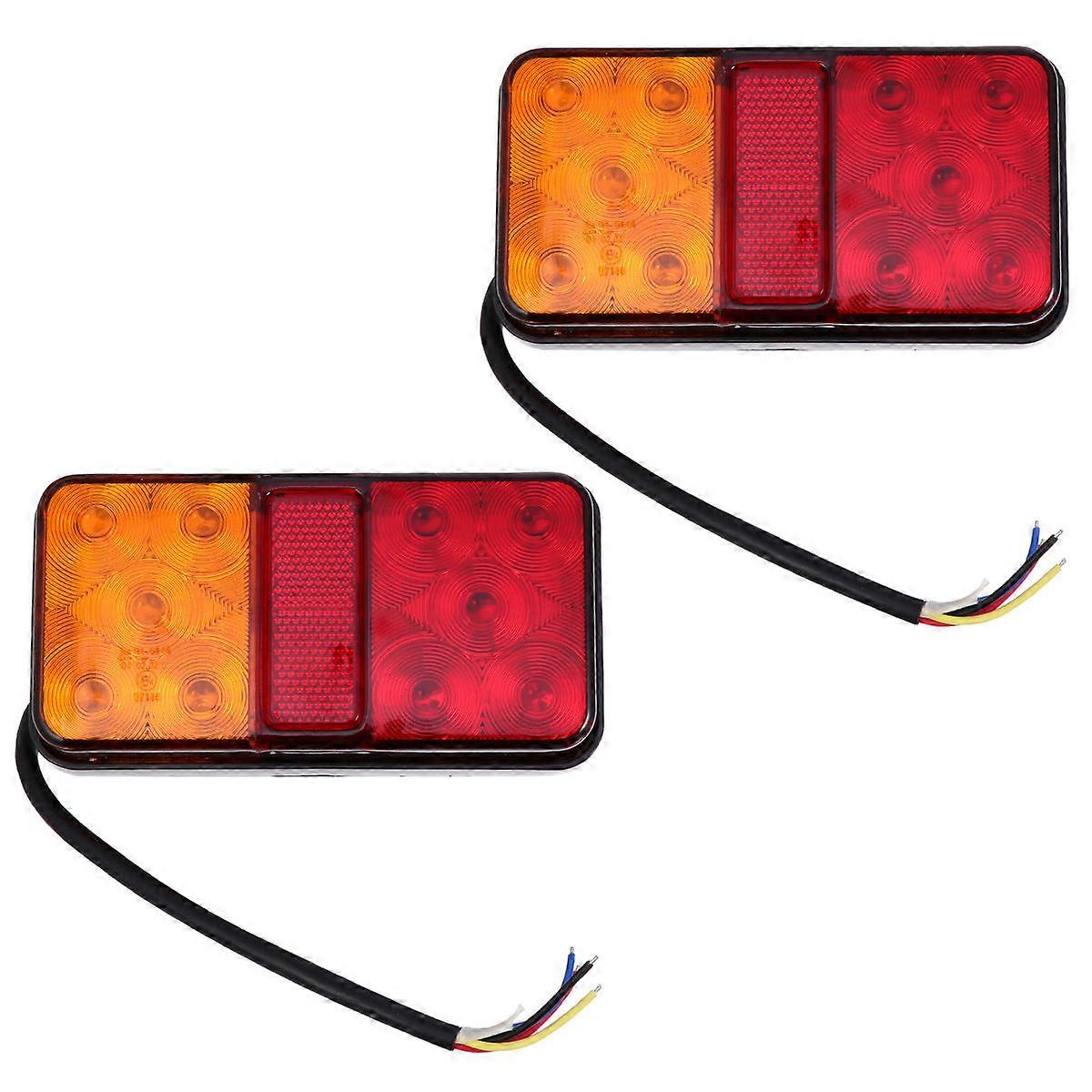 Trailer Tail Lights Kit with Red PC Material for Lighting Use on Various Vehicles 12V Waterproof