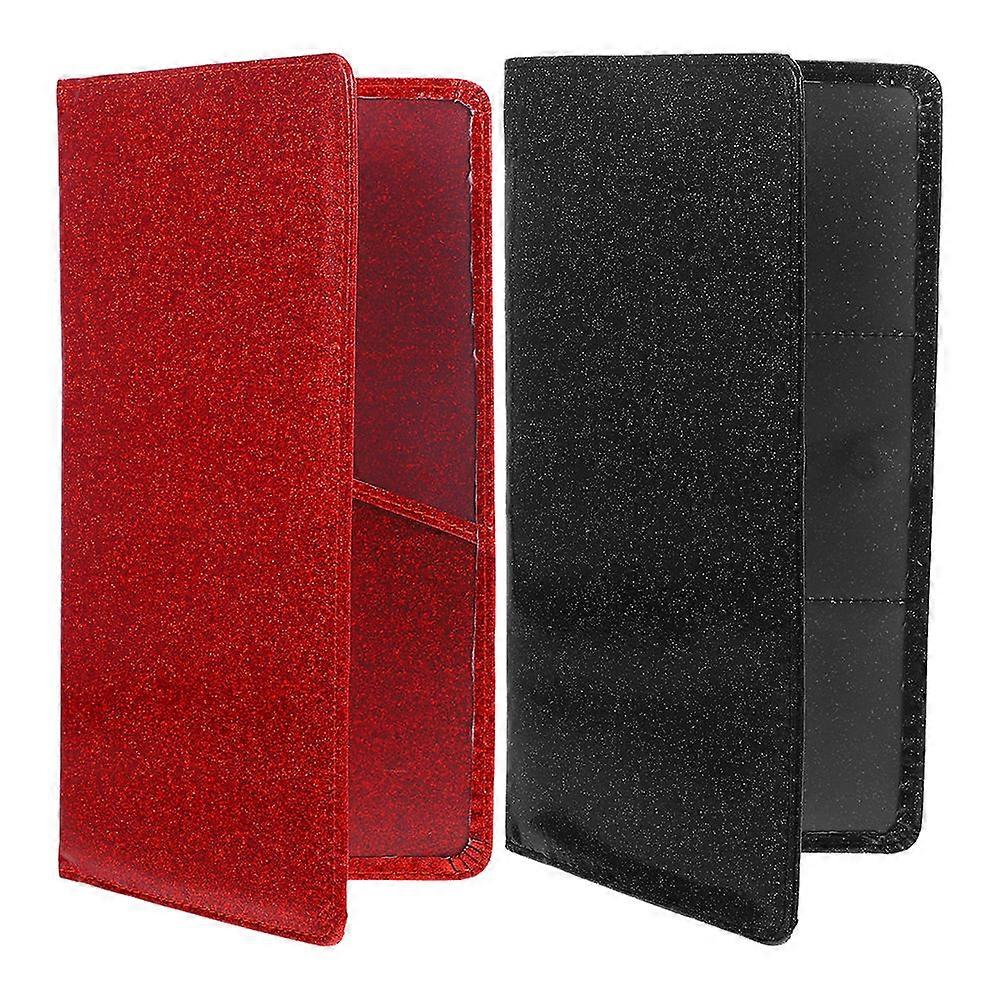 PU Car Document Holder for Card Storage with Glitter Powder Assorted Color