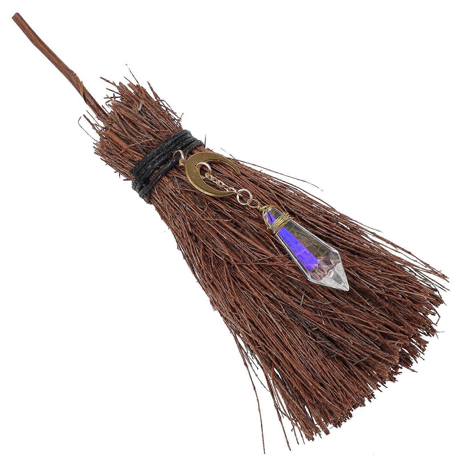 Branch Broom Pendant for Decor 1Pcs Mini Broom Ornament Coffee Color