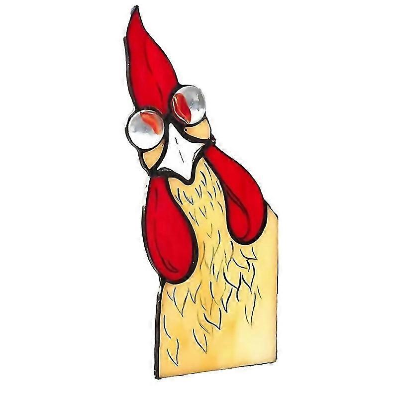 For 3pcs Funny Peeping Rooster Window Corner Decor Handmade Stained