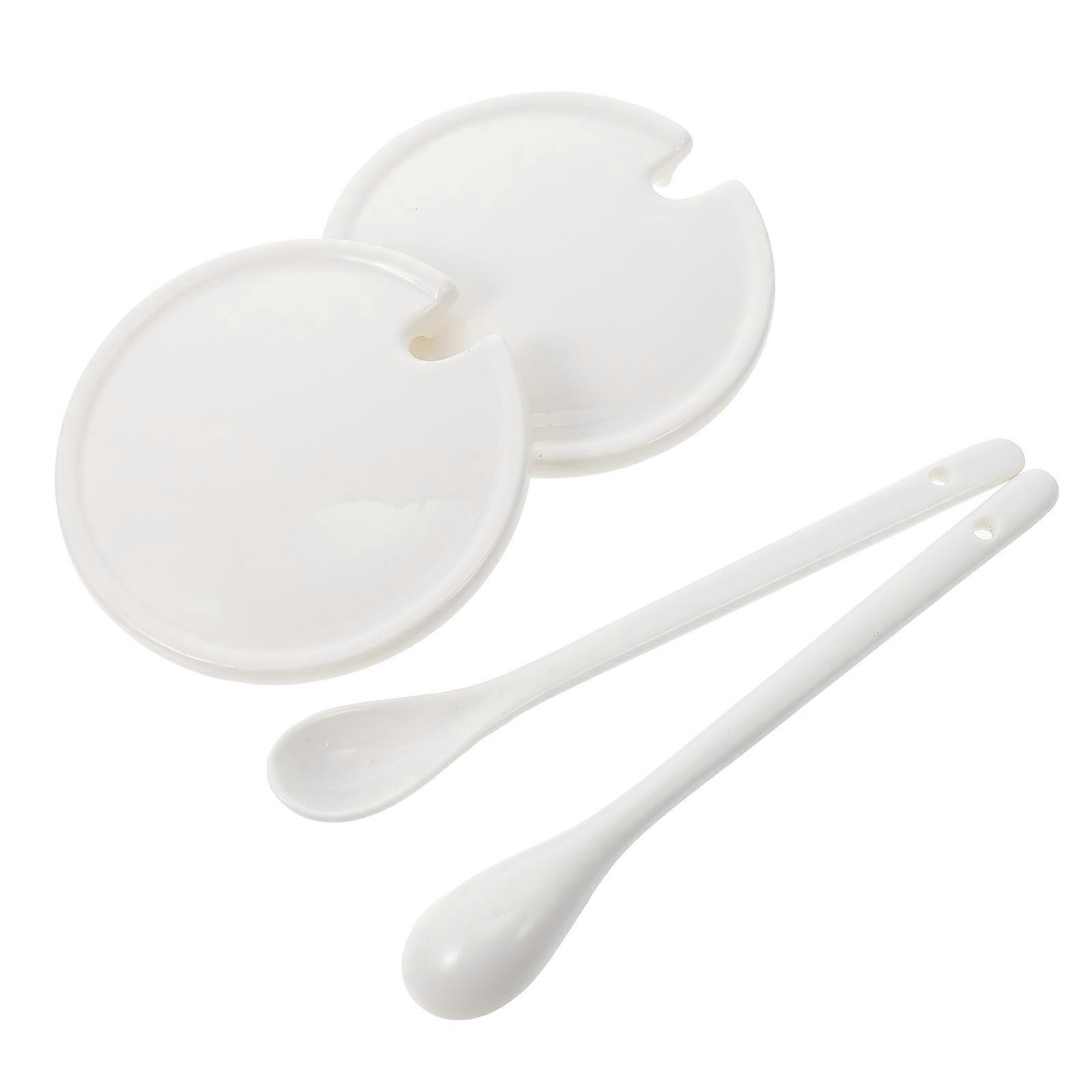 Ceramic Mug Lid Coffee Cup Lid for Cup Use 2Sets White Covers