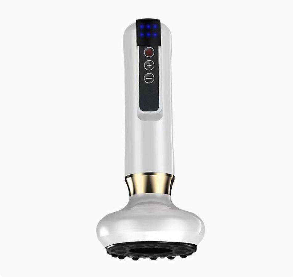 Household Electric Scraping and Cupping Instrument Vacuum Negative Pressure Heating Gravity Operator Cupping Device - Rechargeable(white)