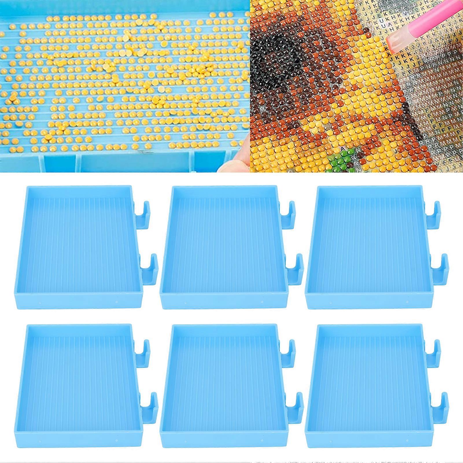 6pcs Plastic Rhinestone Storage Trays 11x9cm Bead Sorting Container