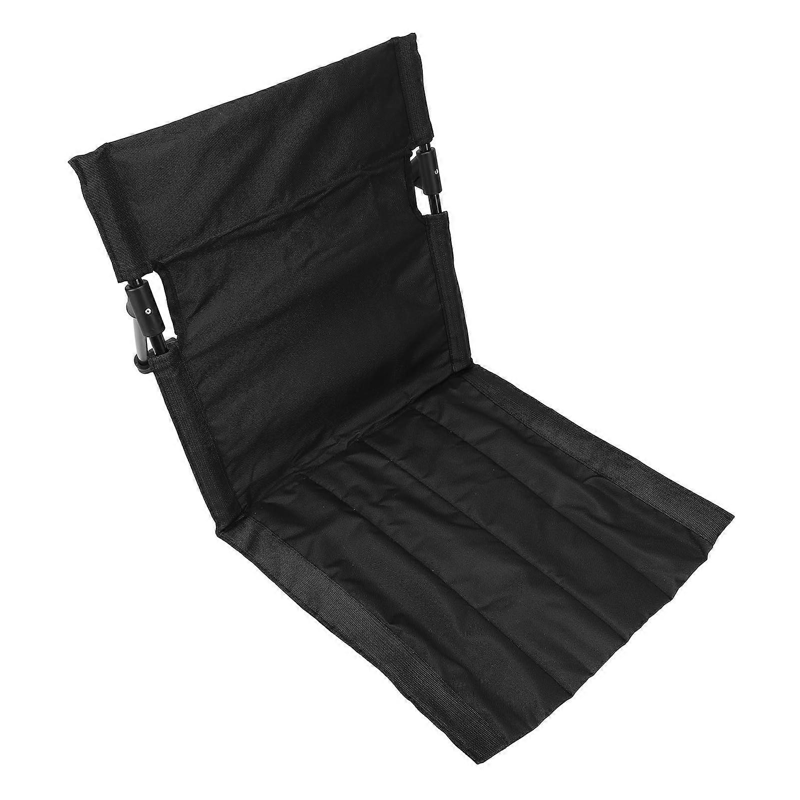 Portable Light Beach Chair With Adjustable Back Support For Camping And Fishing, 600D Oxford Fabric, Black
