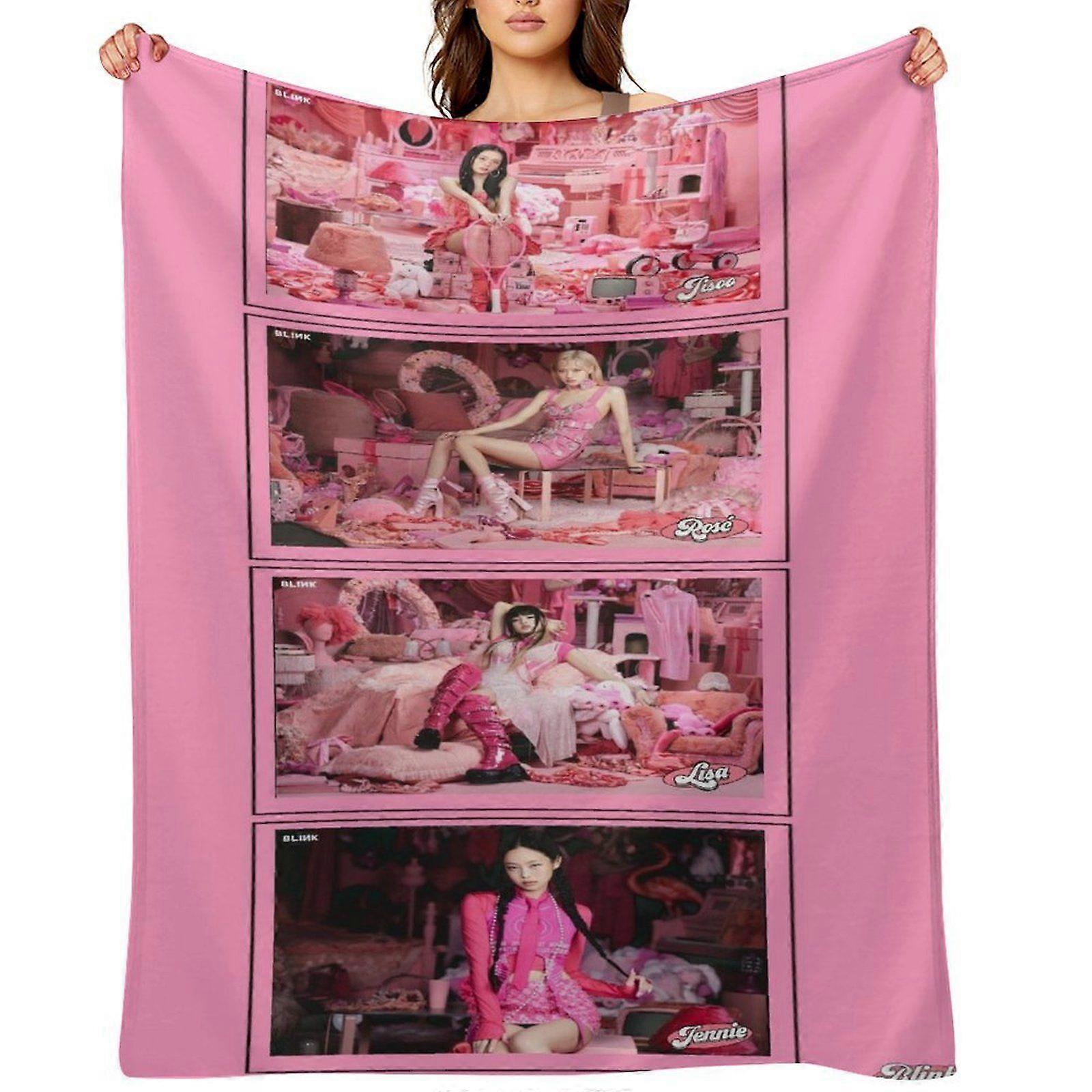 BLACKPINK رمي بطانية هدية ، بطانية من الفانيلا ، مناسبة للرجال والنساء ، مناسبة لجميع الفصول ، بطانية دافئة ، ديكور منزلي (25) 125x100 سم