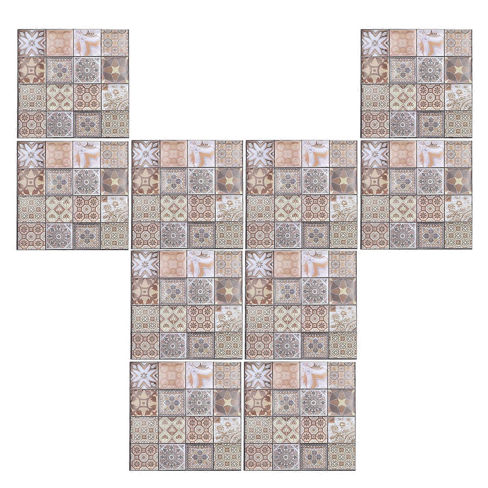 10pcs 3D PVC Tile Stickers 30x30cm Self-Adhesive Kitchen Backsplash