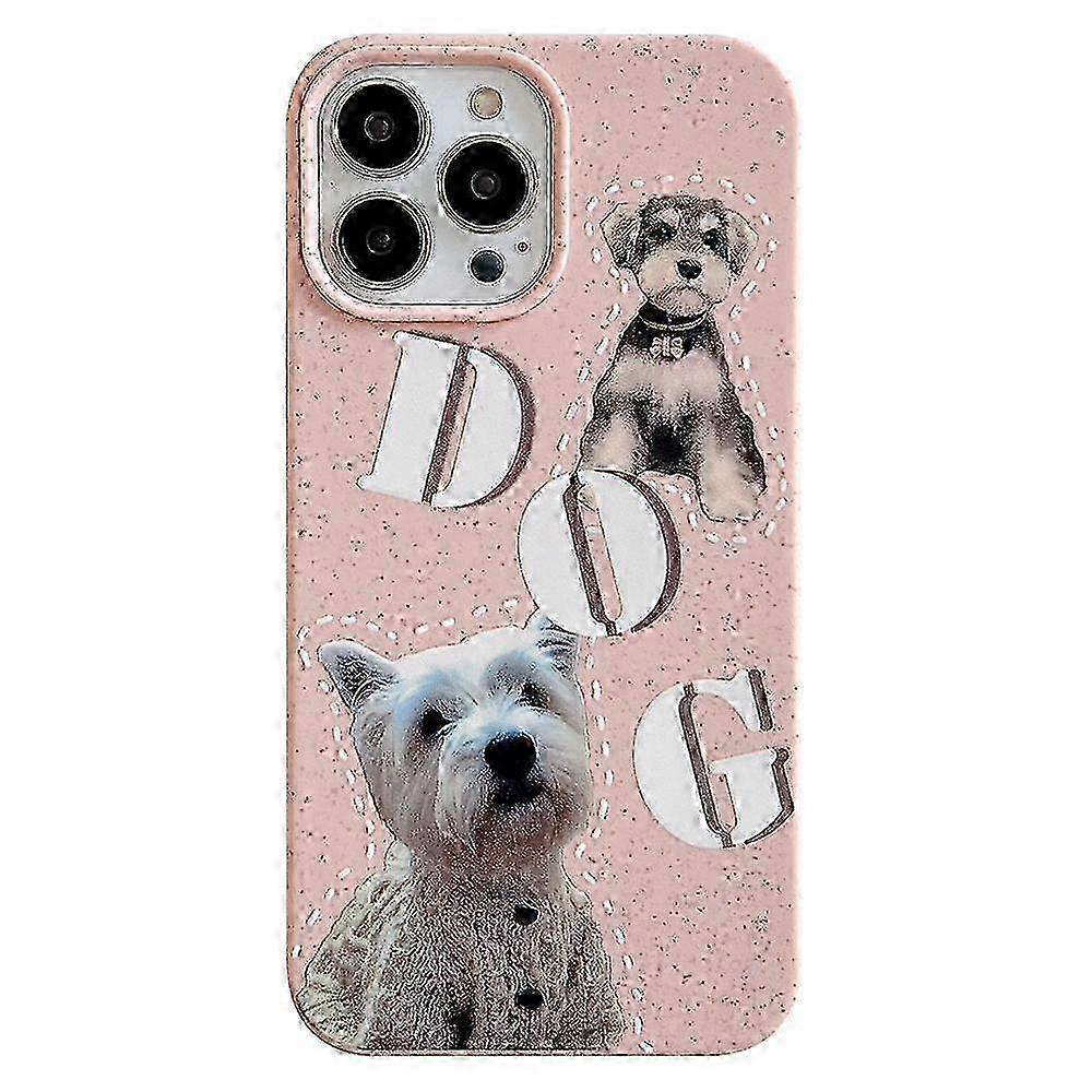 For iPhone 14 Pro Case Wheat Straw Degradable Phone Cover Pattern Printing Phone Shell