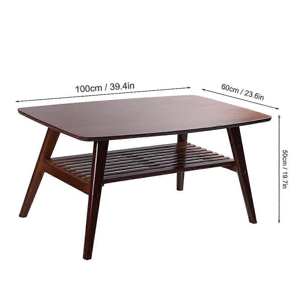 Durable Bamboo Folding Coffee Table 100x60x50cm Lightweight 27lb