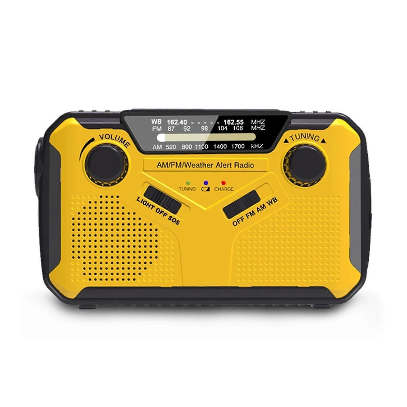 Rechargeable AM/FM Portable Radio With Solar Charging Solar Powered Hand Cranked Radio NOAA Dynamo