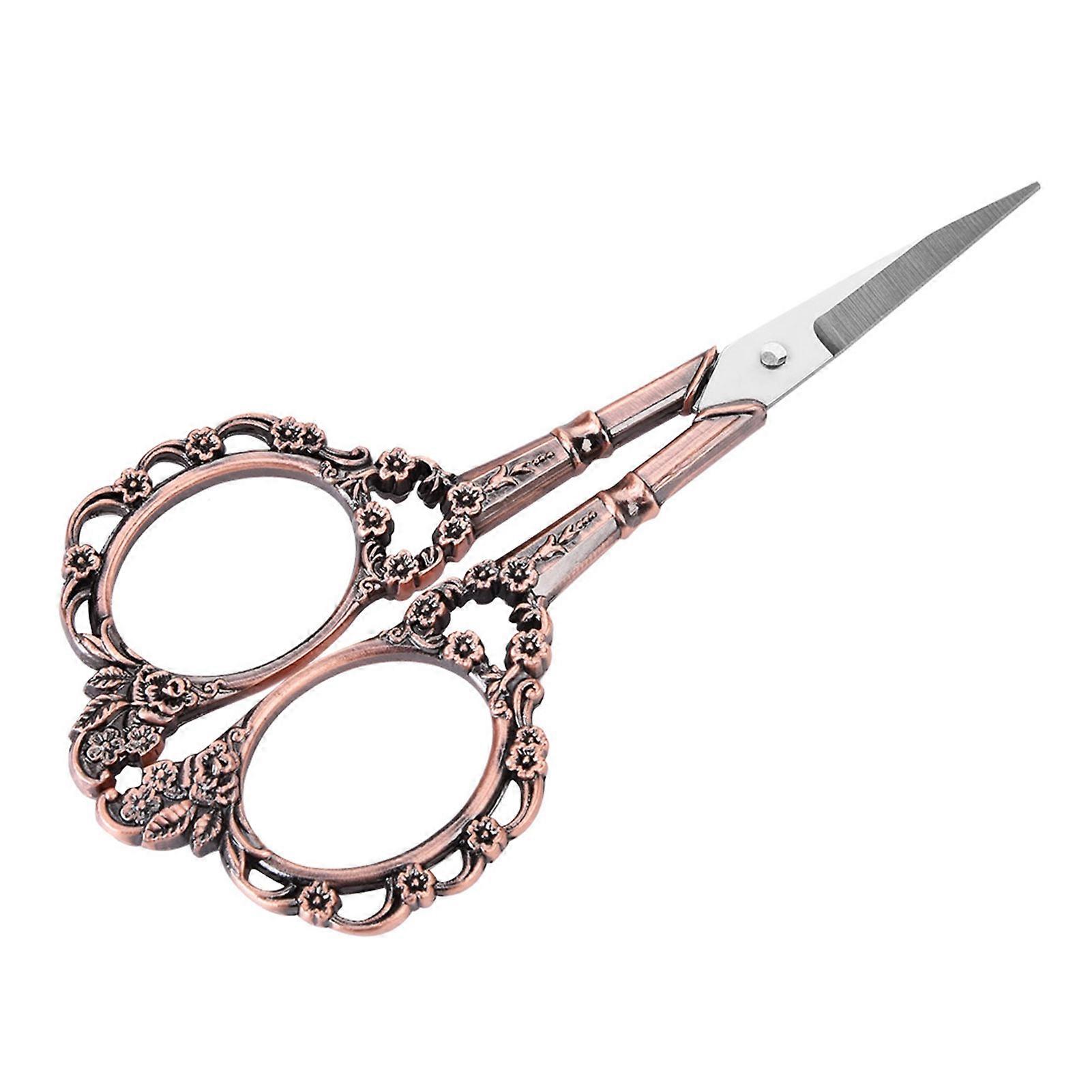 Ciseaux en acier inoxydable pour broderie, motif floral vintage (couleur n° 2)