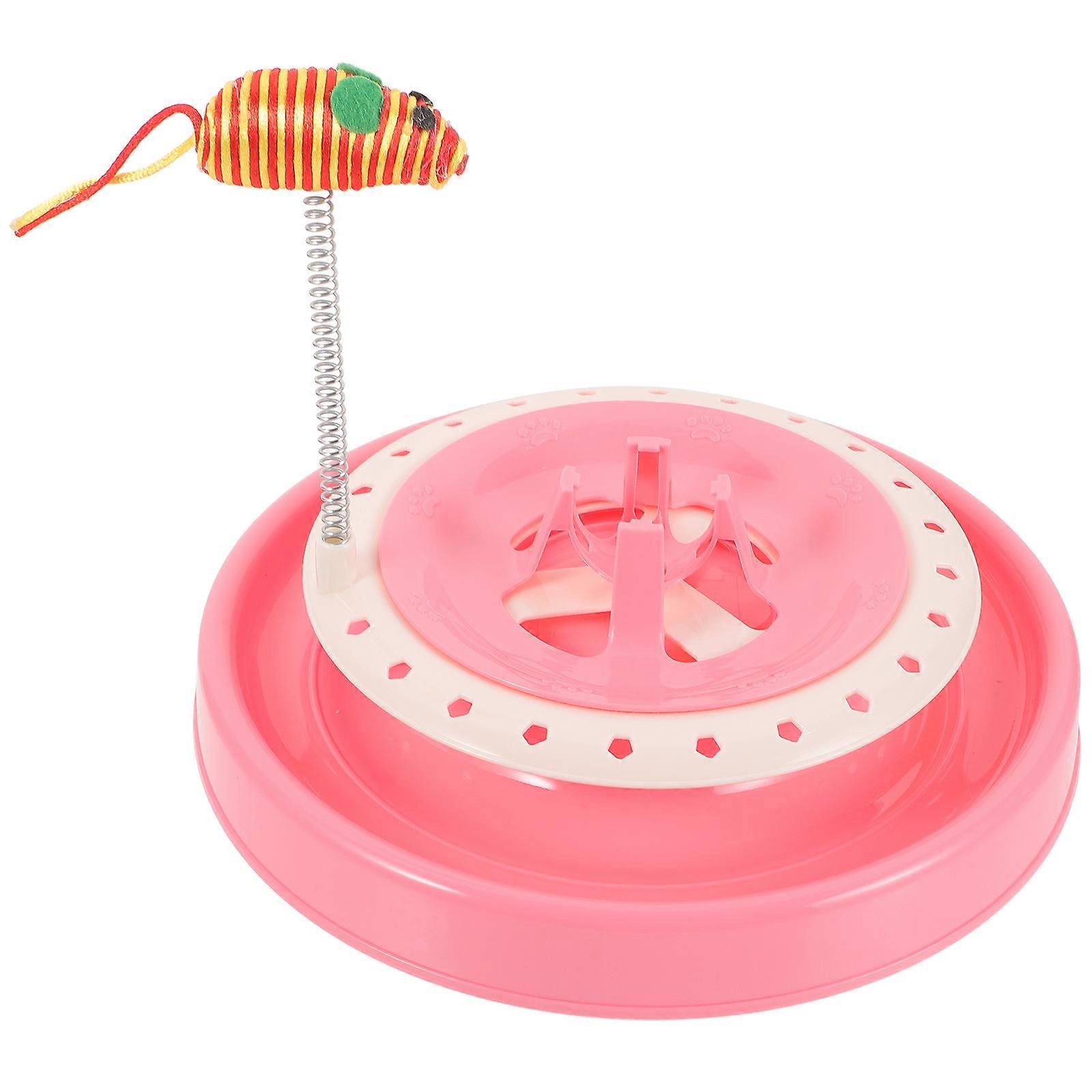 Cat Interactive Toy Spring Amusement Turntable Toy for Cats
