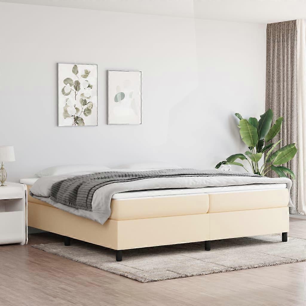 Boxspringbettgestell Creme 200x200 cm Stoff