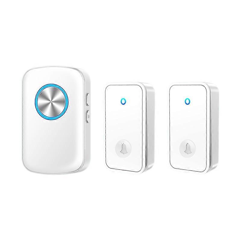CACAZI FA28 Smart Wireless AC Doorbell,2 Transmitter+Receiver Self-Generating Doorbell