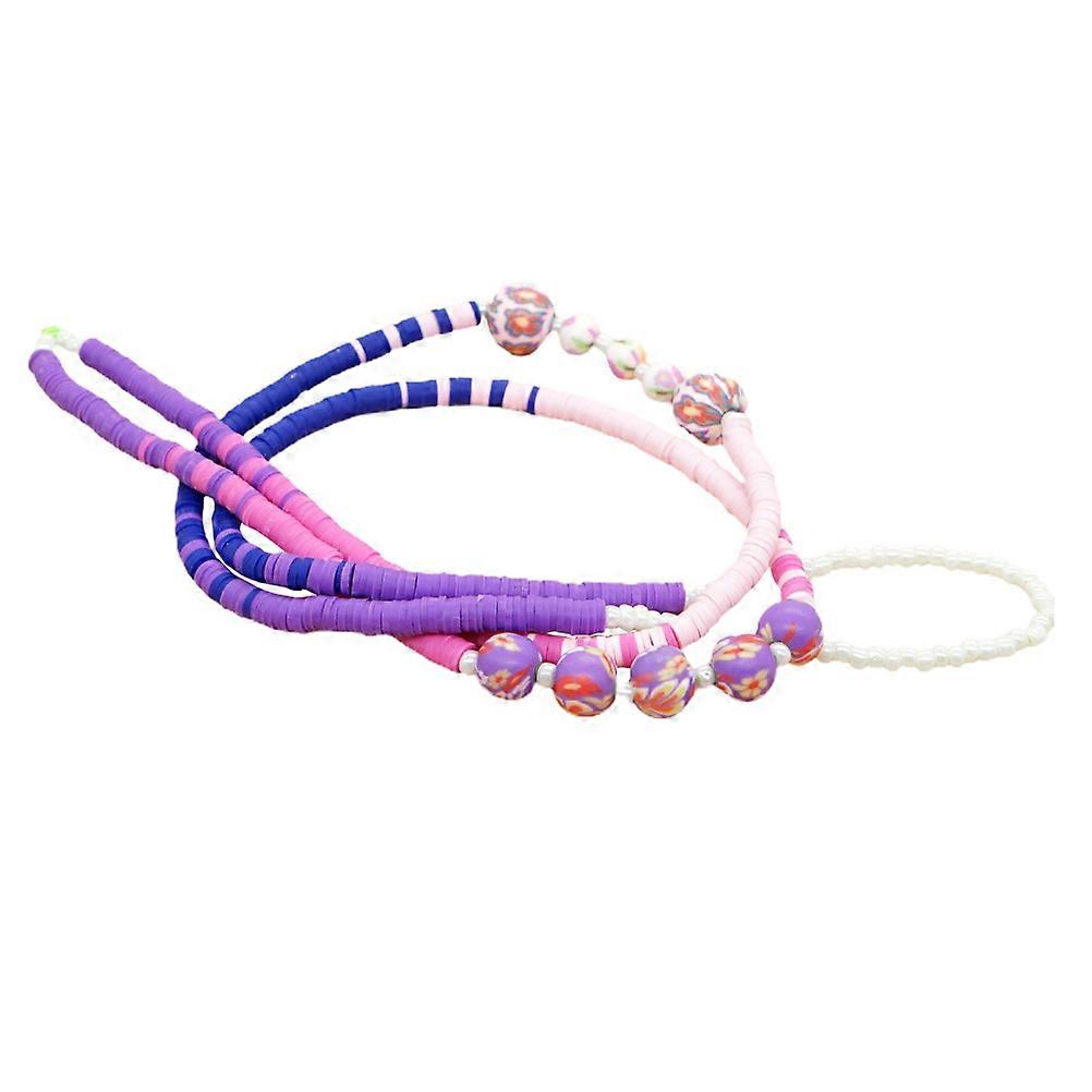 2Pcs Colorful Polymer Clay Phone Strap for Wrist Beaded Phone Accessory