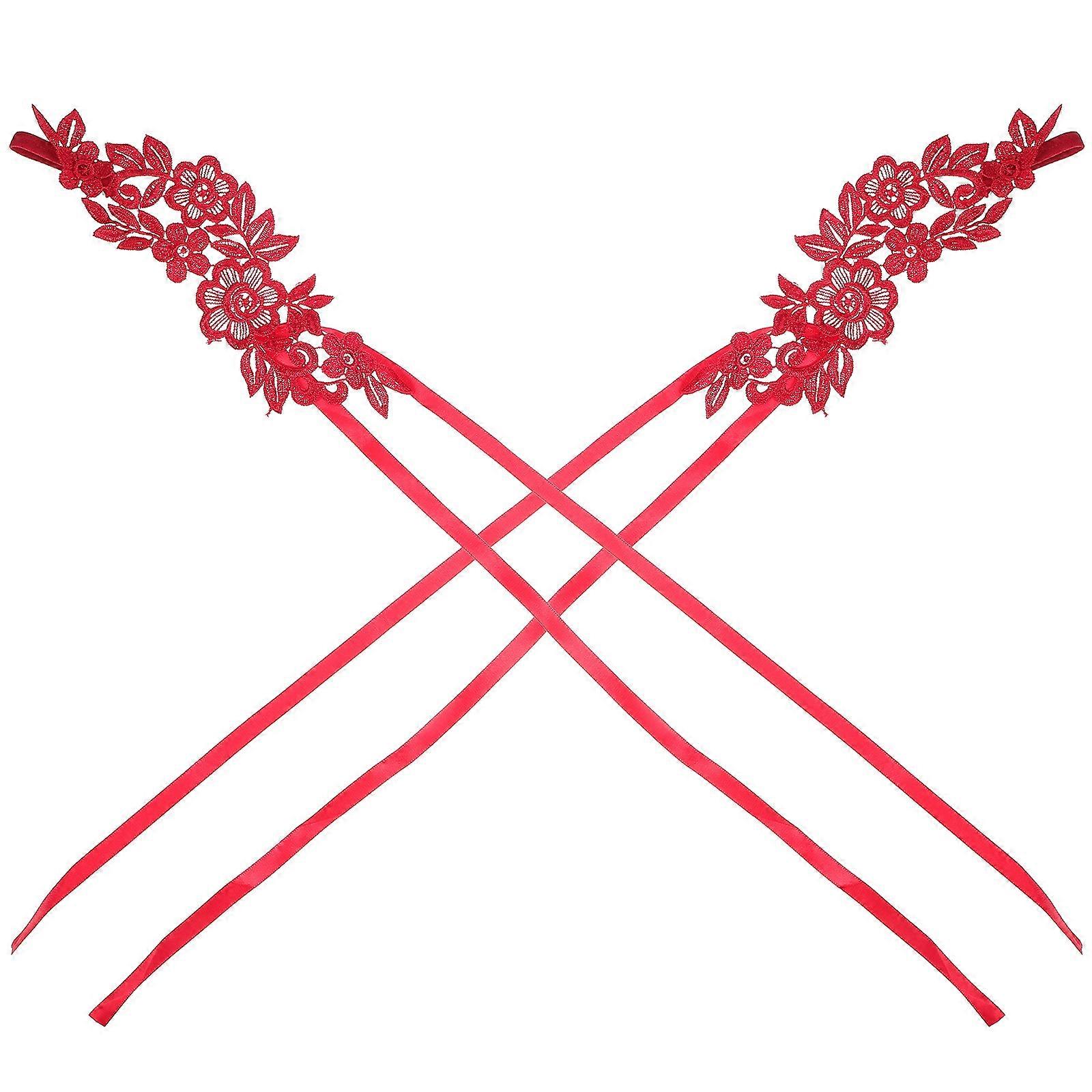 مثير الدانتيل حافي القدمين الصنادل الدانتيل حافي القدمين الصنادل للنساء استخدام 1Pair اللون الأحمر