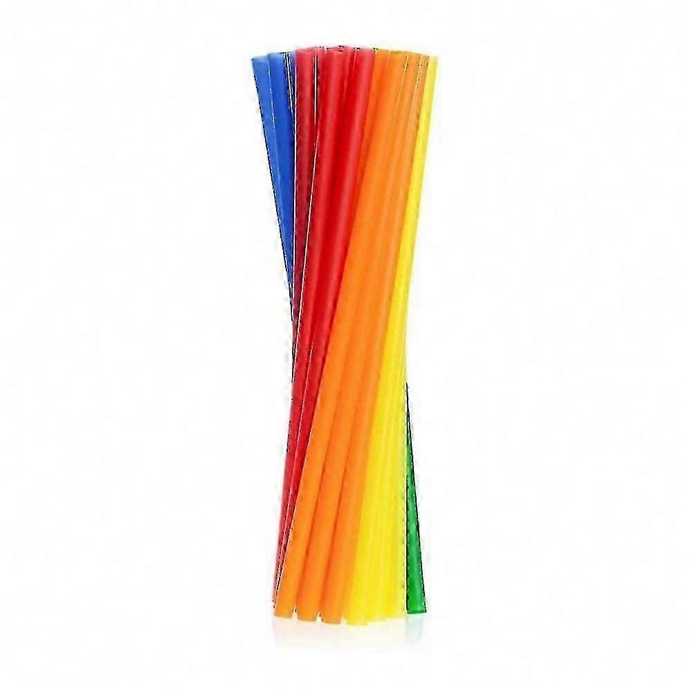 Reusable 24cm Plastic Straws - 100pc Multicolor Set for Cold Drinks