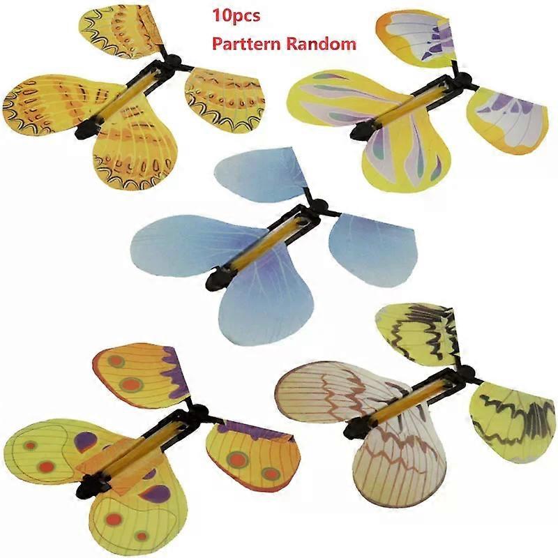 5/10Pcs Magic Wind Up Flying Butterfly in The Book Rubber Band Powered Magic Fairy Flying Toy Great Surpris Gift Party Favor