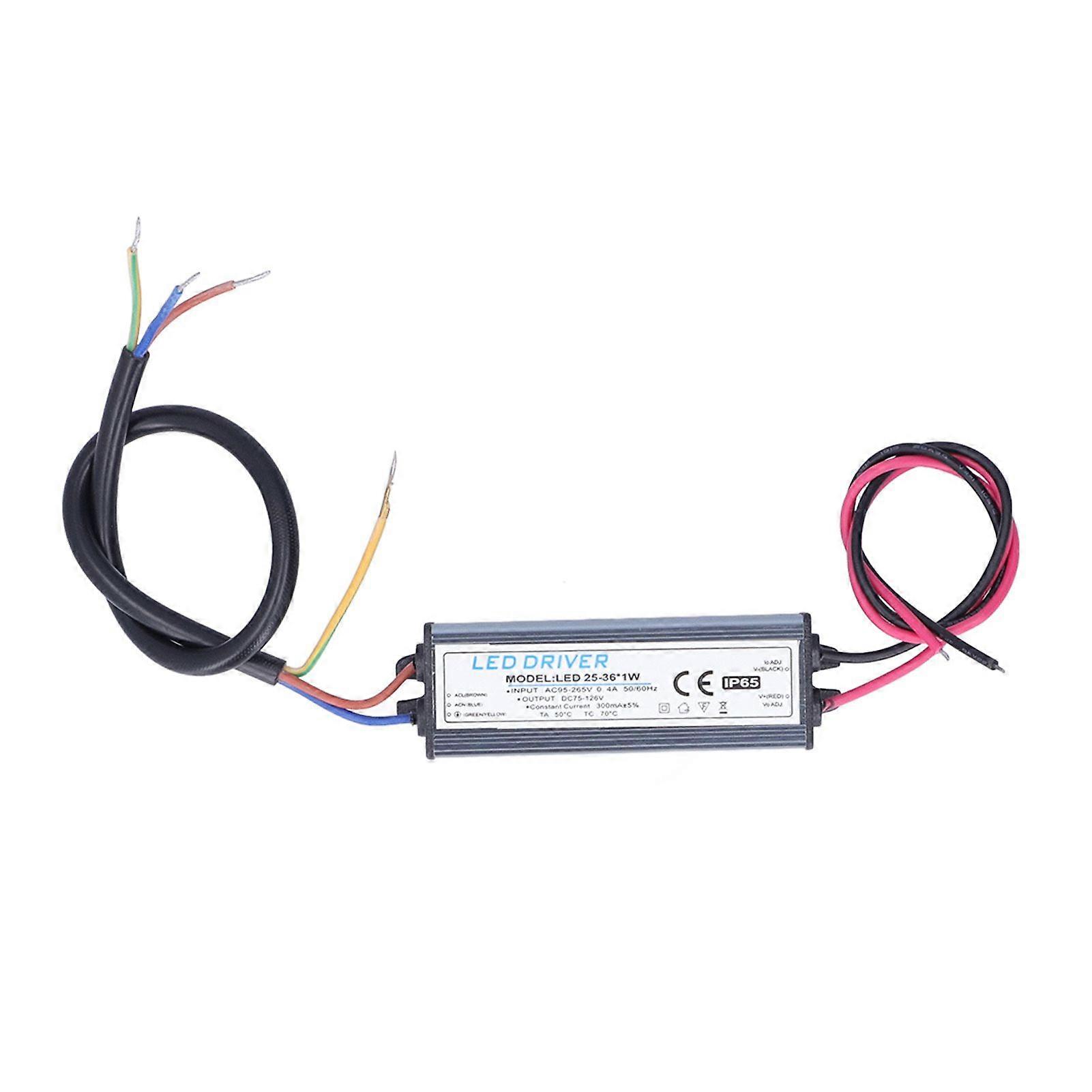 DIY LED Driver Input AC95265V Output DC75126V 300mA Power Supply Lighting Transformer with Cables
